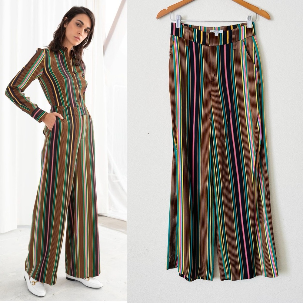 Paris Atelier & other stories SIZE 2 multicolor striped wide leg pants